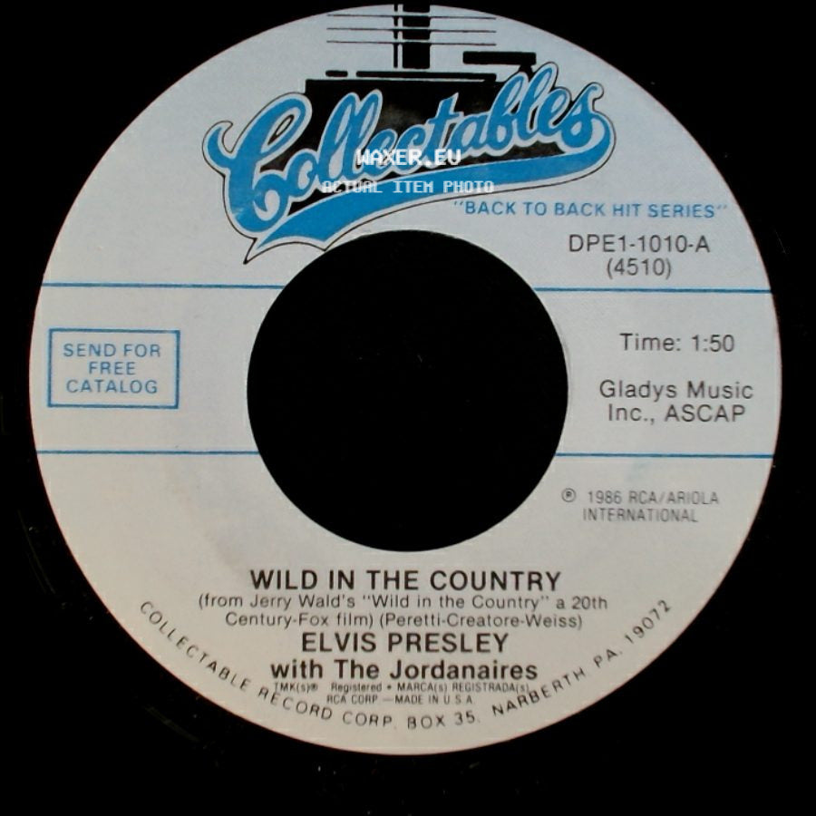 Elvis Presley With The Jordanaires - I Feel So Bad / Wild In The Country side B