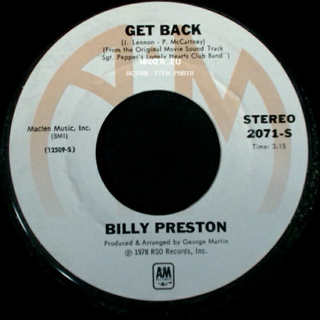 Billy Preston - Get Back / Space Race side A