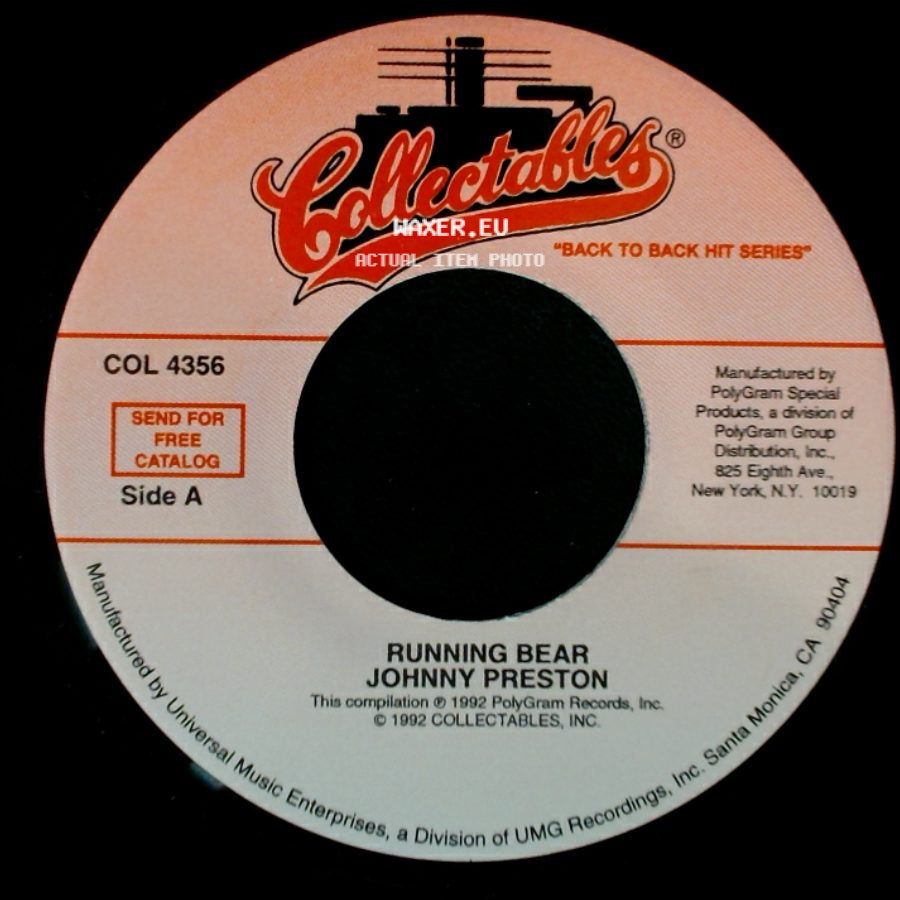 Johnny Preston / Richard Chamberlain - Running Bear / Theme From Dr. Kildare side A