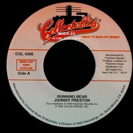 Johnny Preston / Richard Chamberlain - Running Bear / Theme From Dr. Kildare side A