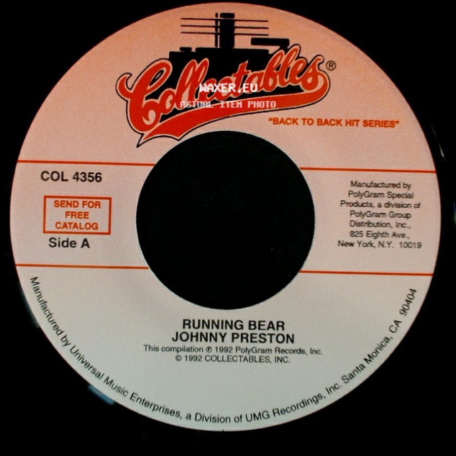 Johnny Preston / Richard Chamberlain - Running Bear / Theme From Dr. Kildare side A