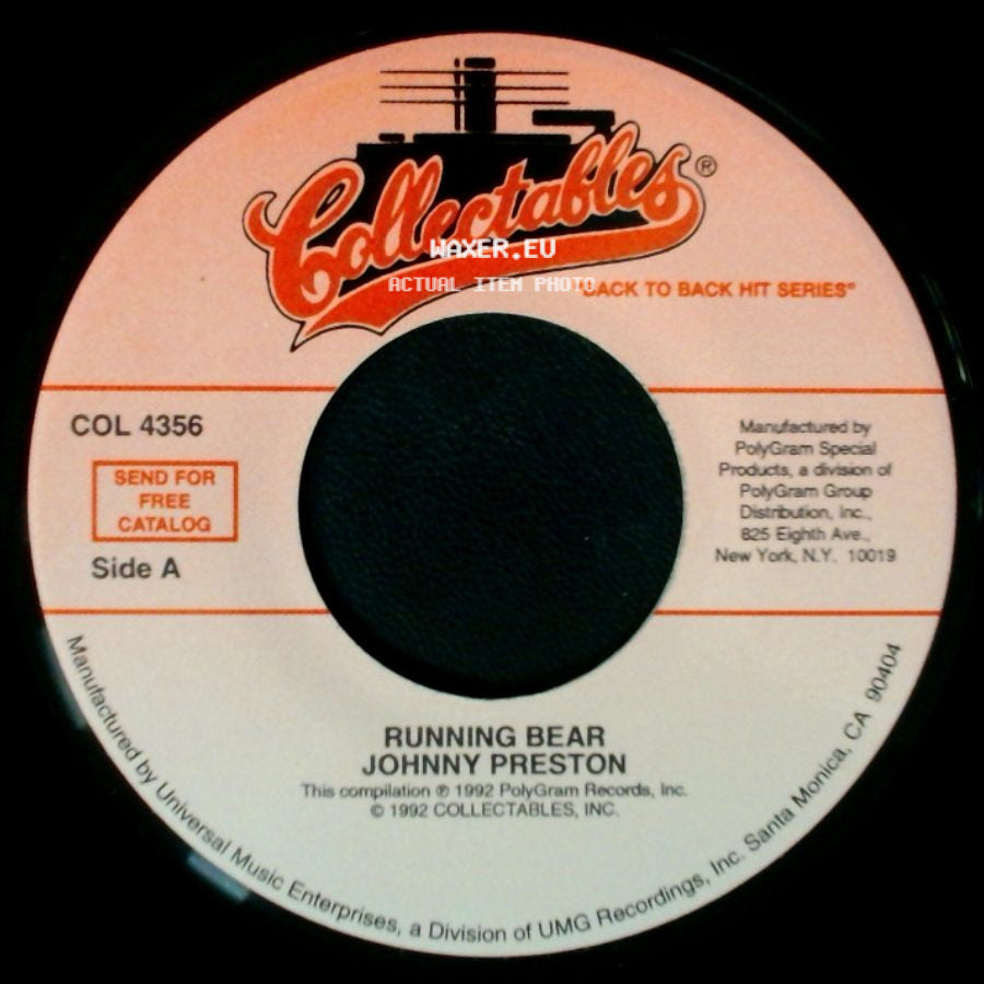 Johnny Preston / Richard Chamberlain - Running Bear / Theme From Dr. Kildare side A