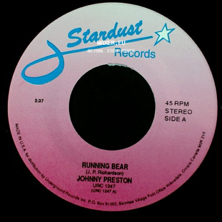 Johnny Preston - Running Bear / Cradle Of Love side A