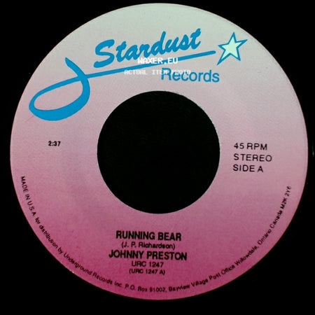 Johnny Preston - Running Bear / Cradle Of Love side A