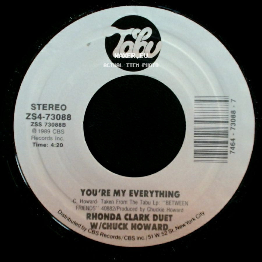 Rhonda Clark / Rhonda Clark Duet W/Chuck Howard - Stay Here, Stay Near (7" Edit) / You're My Everything side B