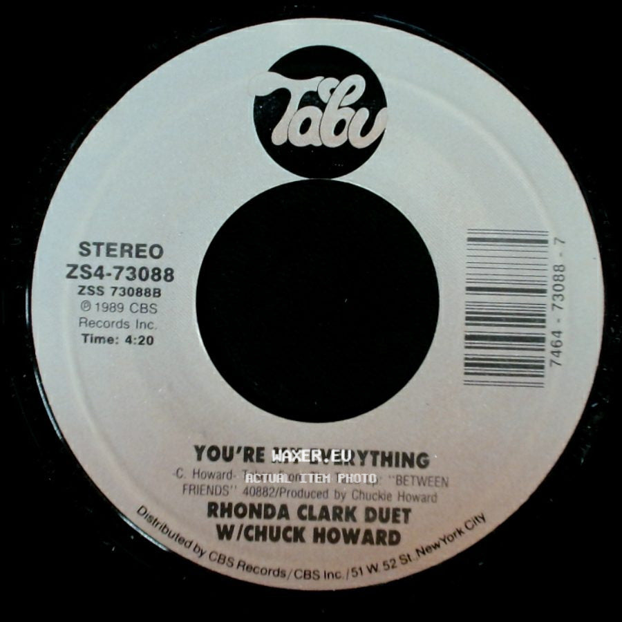 Rhonda Clark / Rhonda Clark Duet W/Chuck Howard - Stay Here, Stay Near (7'' Edit) / You're My Everything side B
