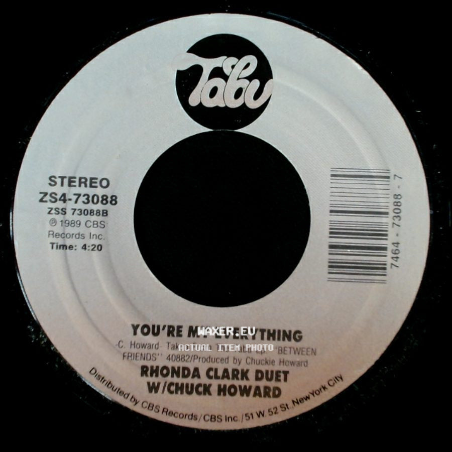 Rhonda Clark / Rhonda Clark Duet W/Chuck Howard - Stay Here, Stay Near (7" Edit) / You're My Everything side B