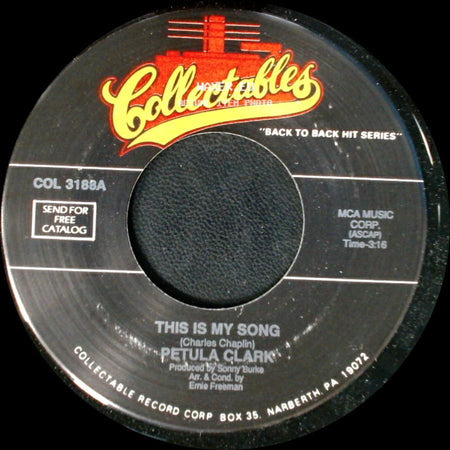 Petula Clark - I Couldn't Live Without Your Love / This Is My Song side B