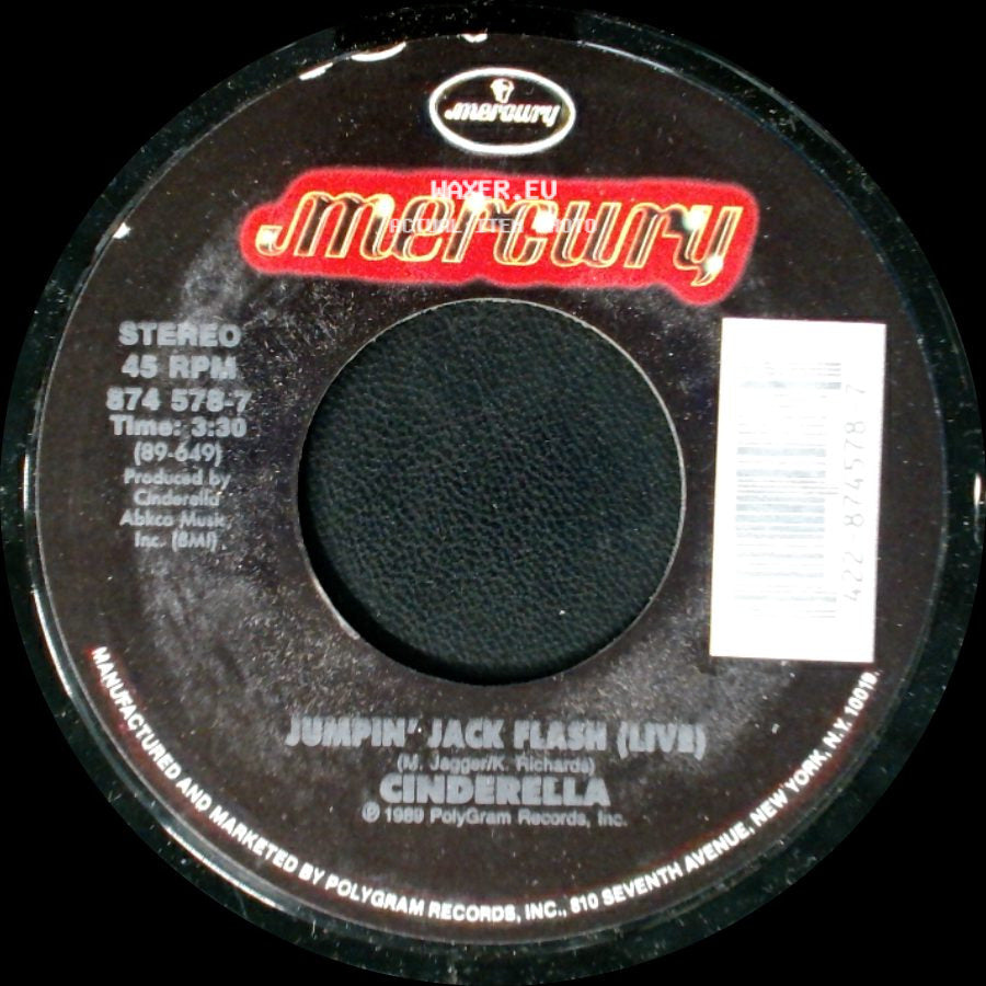 Cinderella - Jumpin' Jack Flash (Live) / Gypsy Road side A