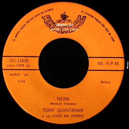 Tony Quintanar Y Sus Luces Del Puerto - Hechicera / Nena side B
