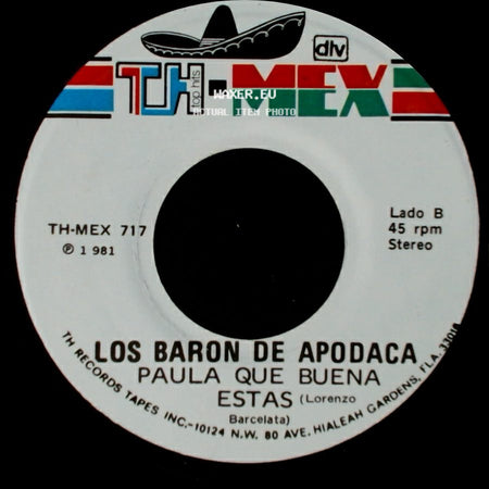 Los Baron De Apodaca - Los Años Viejos / Paula Que Buena Estas side B