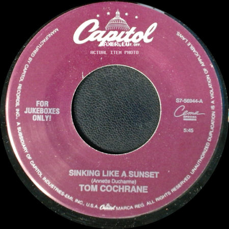 Tom Cochrane - Brave And Crazy / Sinking Like A Sunset side B