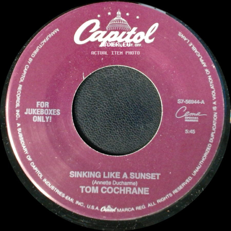 Tom Cochrane - Brave And Crazy / Sinking Like A Sunset side B