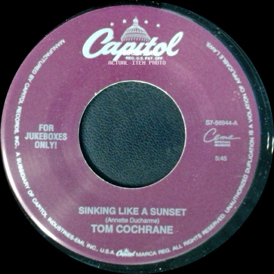 Tom Cochrane - Brave And Crazy / Sinking Like A Sunset side B