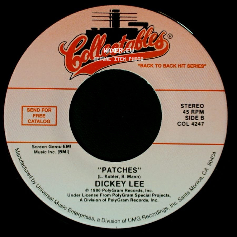 The Angels / Dickey Lee - My Boy Friend's Back / Patches side B