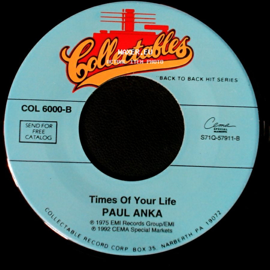Paul Anka - (You're) Having My Baby / Times Of Your Life side B