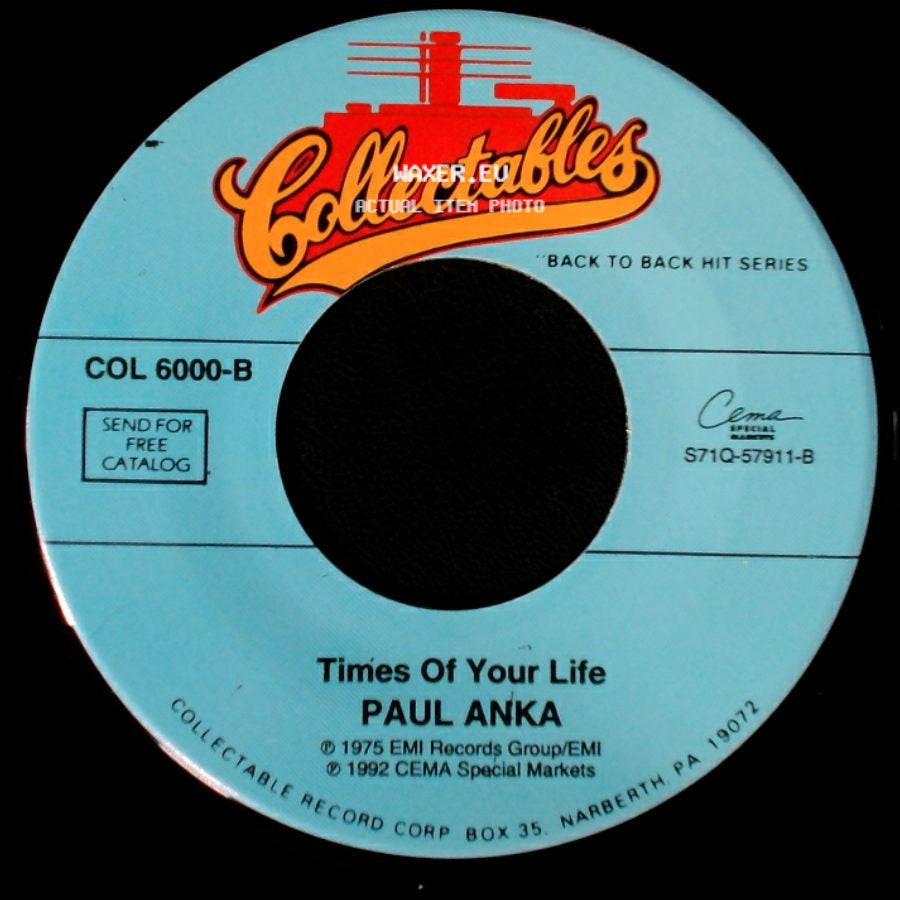 Paul Anka - (You're) Having My Baby / Times Of Your Life side B