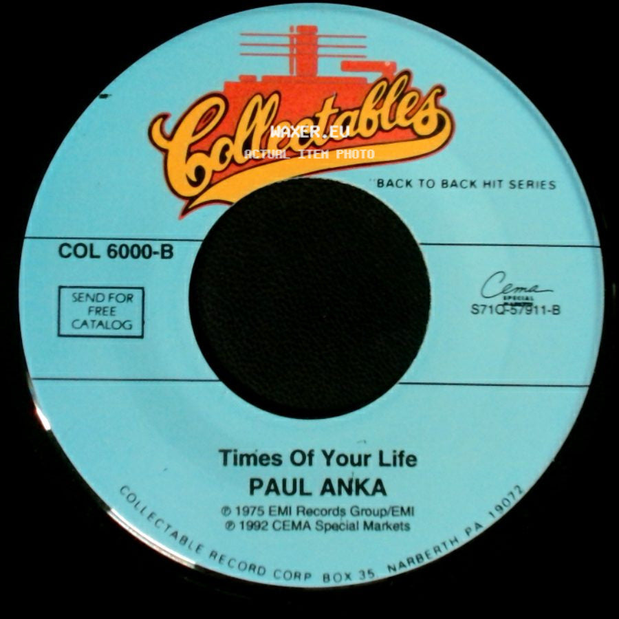 Paul Anka - Times Of Your Life / (You're) Having My Baby side A