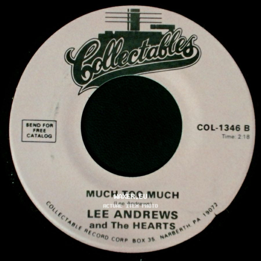 Lee Andrews And The Hearts - The White Cliffs Of Dover / Much Too Much side B
