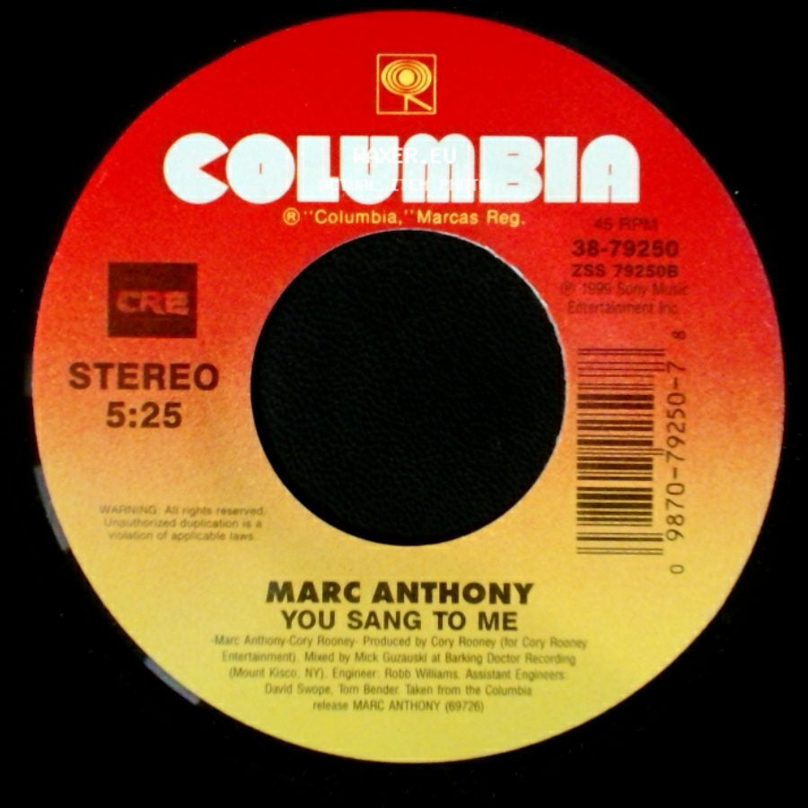 Marc Anthony - I Need To Know / You Sang To Me side B