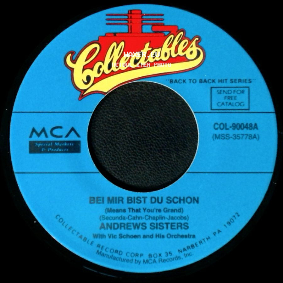 Andrews Sisters - Bei Mir Bist Du Schon / In Apple Blossom Time side A