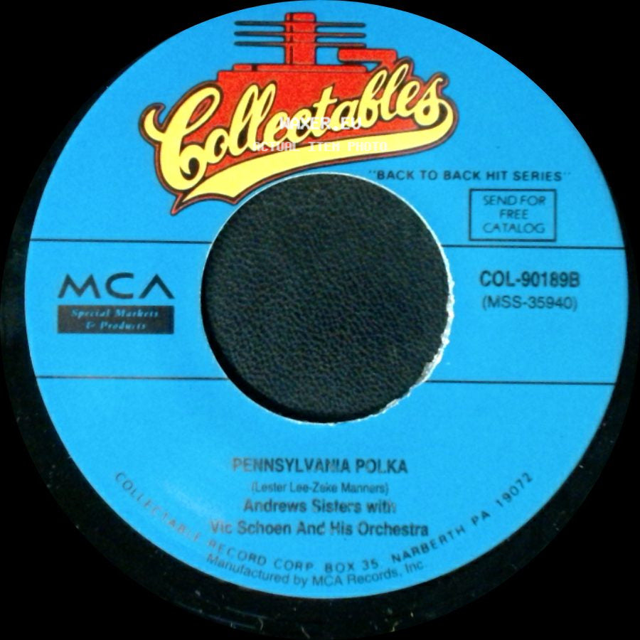 Andrews Sisters With Vic Schoen And His Orchestra - Beer Barrel Polka (Roll Out The Barrel) / Pennsylvania Polka side B
