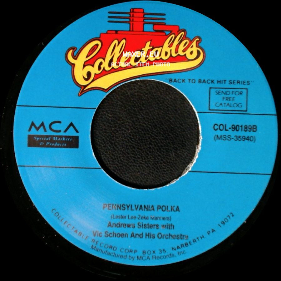 Andrews Sisters With Vic Schoen And His Orchestra - Beer Barrel Polka (Roll Out The Barrel) / Pennsylvania Polka side B