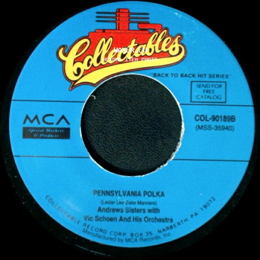 Andrews Sisters With Vic Schoen And His Orchestra - Beer Barrel Polka (Roll Out The Barrel) / Pennsylvania Polka side B