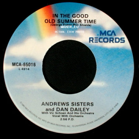 Andrews Sisters And Dan Dailey - Take Me Out To The Ball Game / In The Good Old Summer Time side B