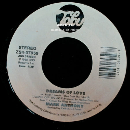 Mark Anthony - 1919 Main St. / Dreams Of Love side B