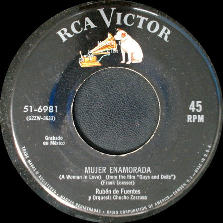 Rubén De Fuentes Y Orquesta Chucho Zarzosa - Mujer Enamorada (A Woman In Love) / Un Beso En La Sombra side A