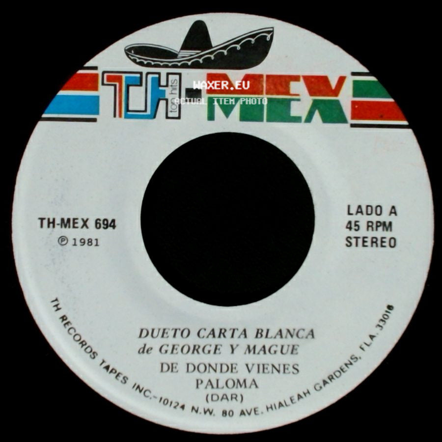 Dueto Carta Blanca De George Y Mague - De Donde Vienes / Paloma / A Hierro Mata A Hierro Muere (Dar) side A