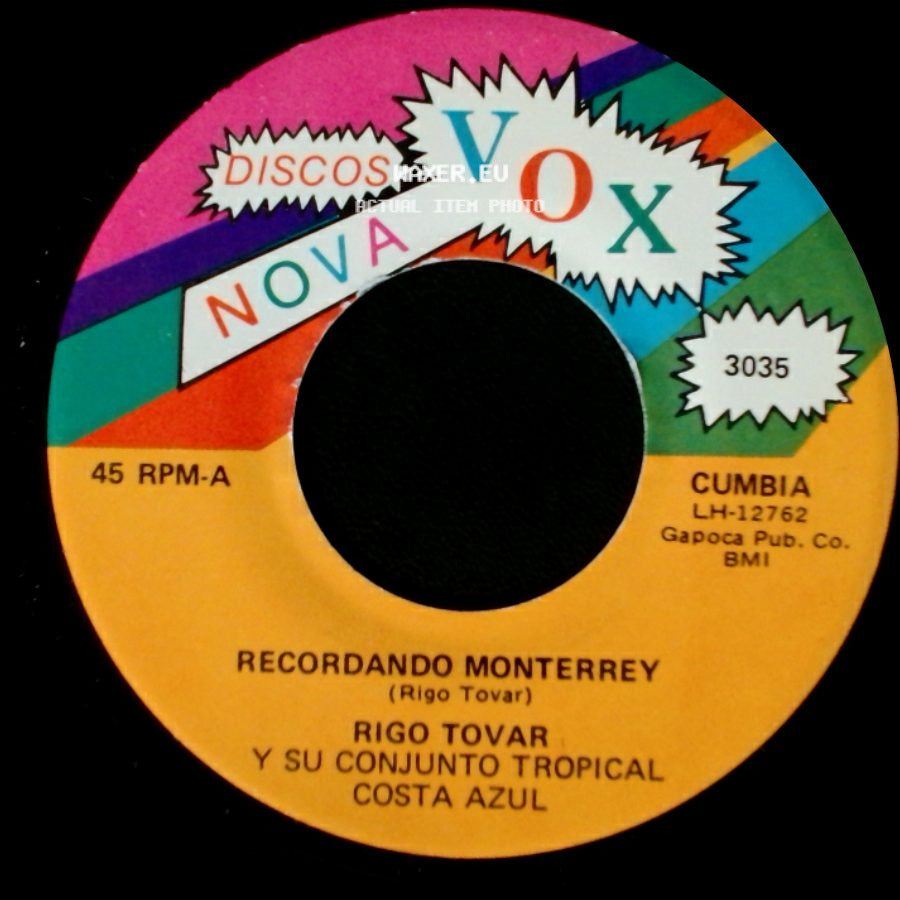 Rigo Tovar Y Su Conjunto Tropical / Rigo Tovar Y Su Conjunto Tropical Costa Azul - Recordando Monterrey / Triste Navidad side A