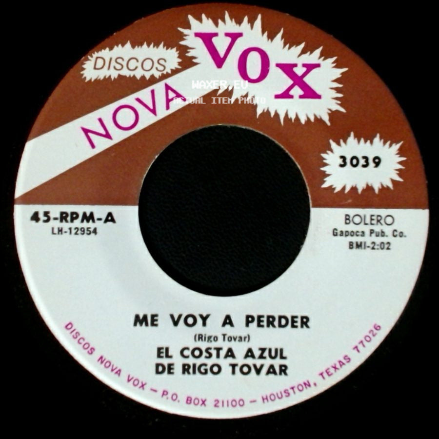 El Costa Azul De Rigo Tovar - El Parrandero Enamorado / Me Voy A Perder side B