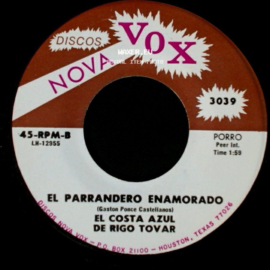 El Costa Azul De Rigo Tovar - El Parrandero Enamorado / Me Voy A Perder side A