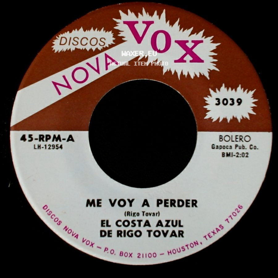 El Costa Azul De Rigo Tovar - El Parrandero Enamorado / Me Voy A Perder side B
