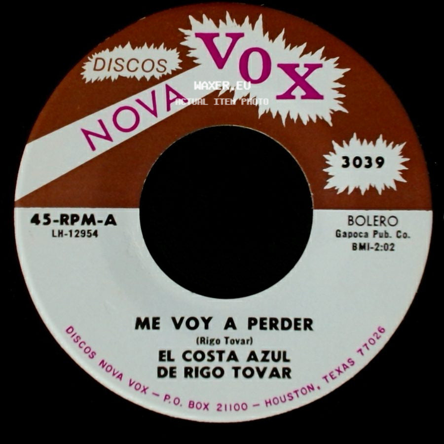 El Costa Azul De Rigo Tovar - El Parrandero Enamorado / Me Voy A Perder side B