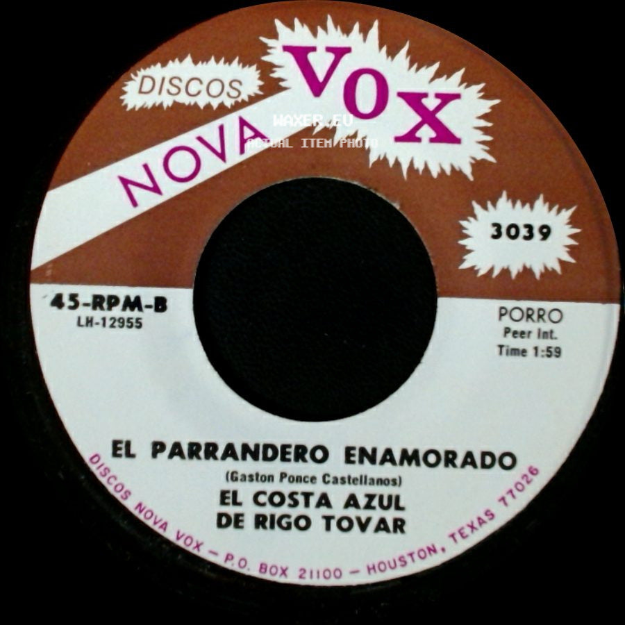 El Costa Azul De Rigo Tovar - Me Voy A Perder / El Parrandero Enamorado side B