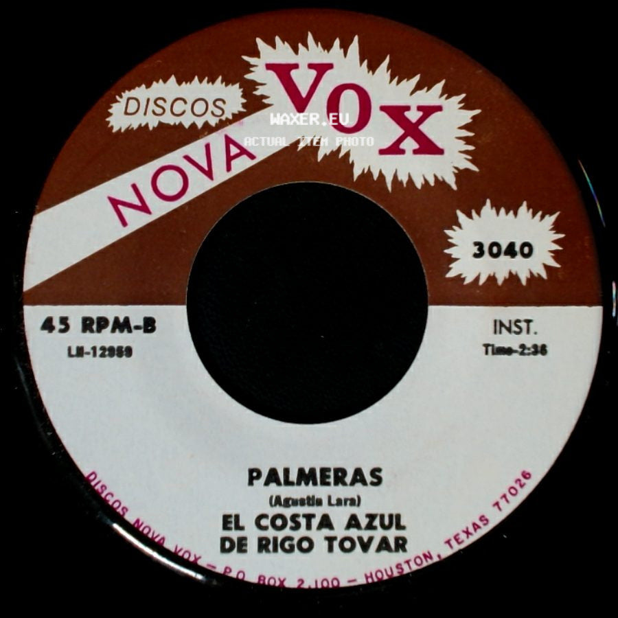 El Costa Azul De Rigo Tovar - Palmeras / Mi Tinajita side A