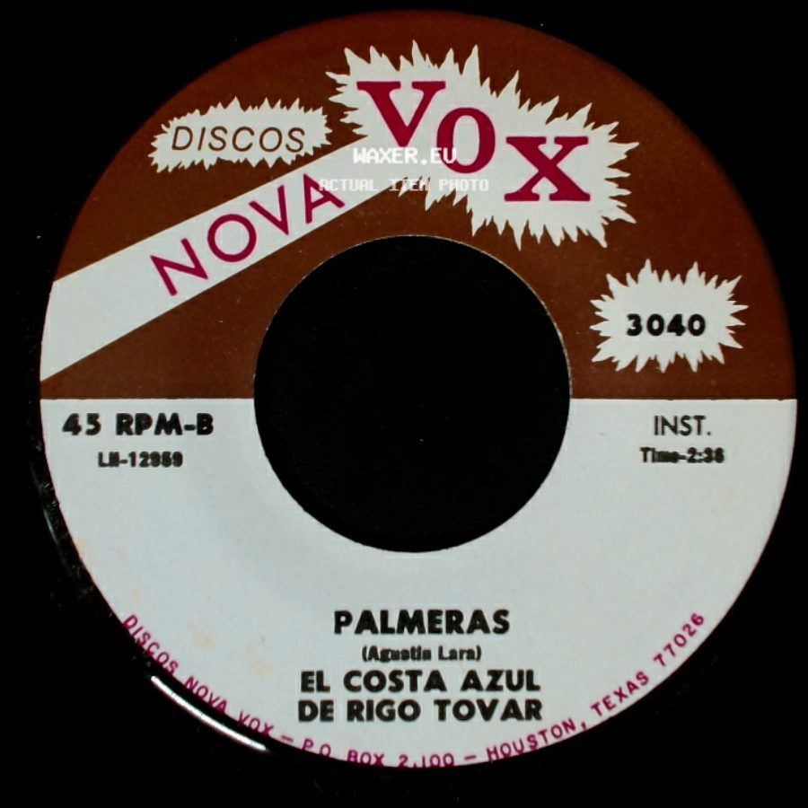Rigo Tovar / El Costa Azul De Rigo Tovar - Palmeras El Costa Azul / Mi Tinajita side A