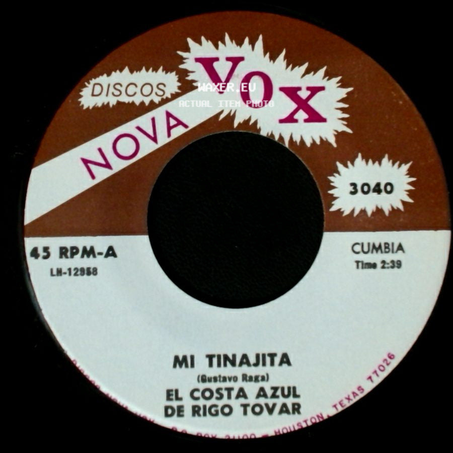 Rigo Tovar / El Costa Azul De Rigo Tovar - Palmeras El Costa Azul / Mi Tinajita side B
