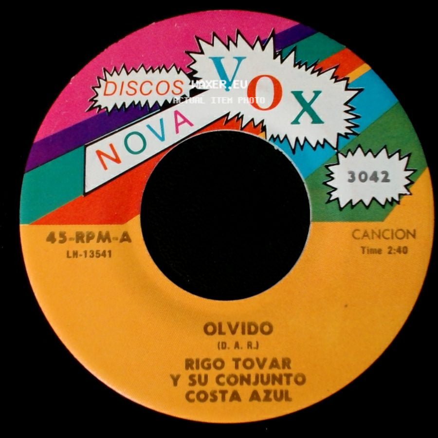 Rigo Tovar Y Su Conjunto Costa Azul - Queridos Padres / Olvido side B