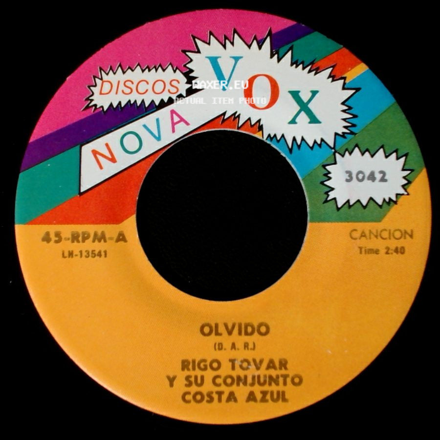Rigo Tovar Y Su Conjunto Costa Azul - Olvido / Queridos Padres side A