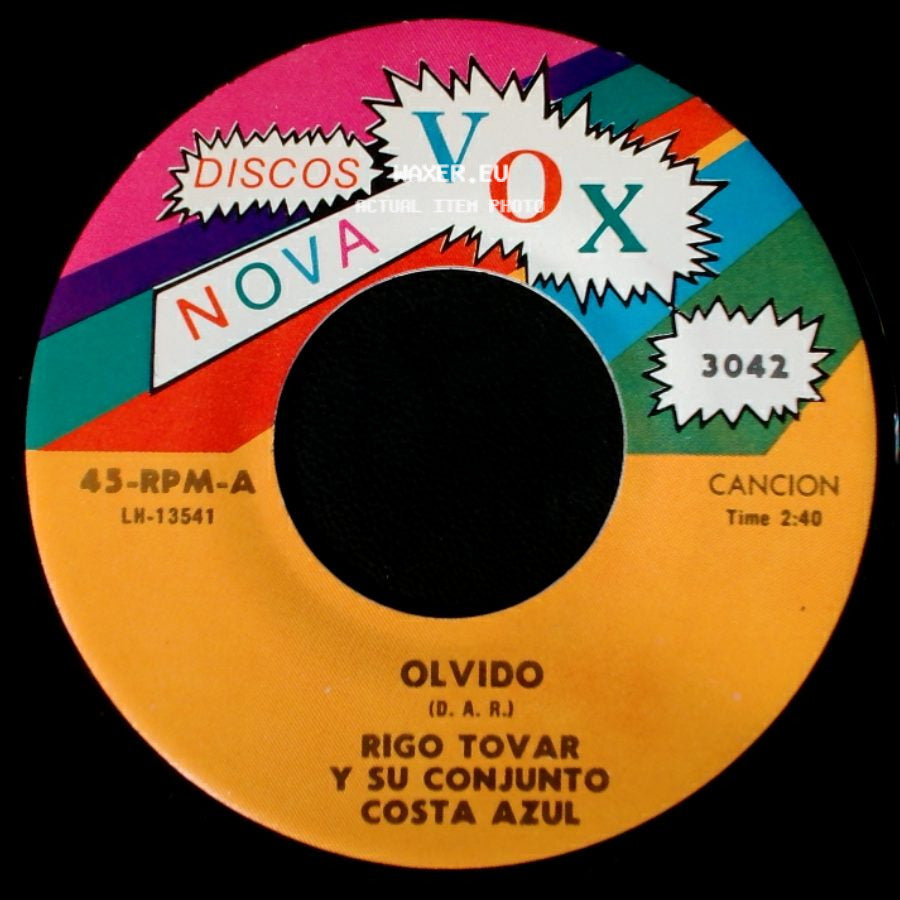 Rigo Tovar Y Su Conjunto Costa Azul - Olvido / Queridos Padres side A