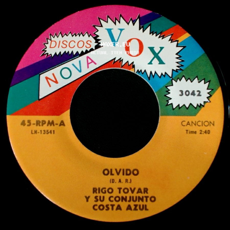 Rigo Tovar Y Su Conjunto Costa Azul - Olvido / Queridos Padres side A