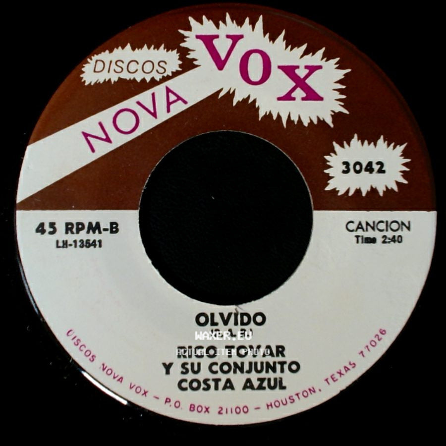 Rigo Tovar Y Su Conjunto Costa Azul - Olvido / Queridos Padres side A