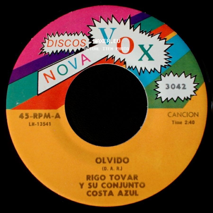 Rigo Tovar Y Su Conjunto Costa Azul - Queridos Padres / Olvido side B