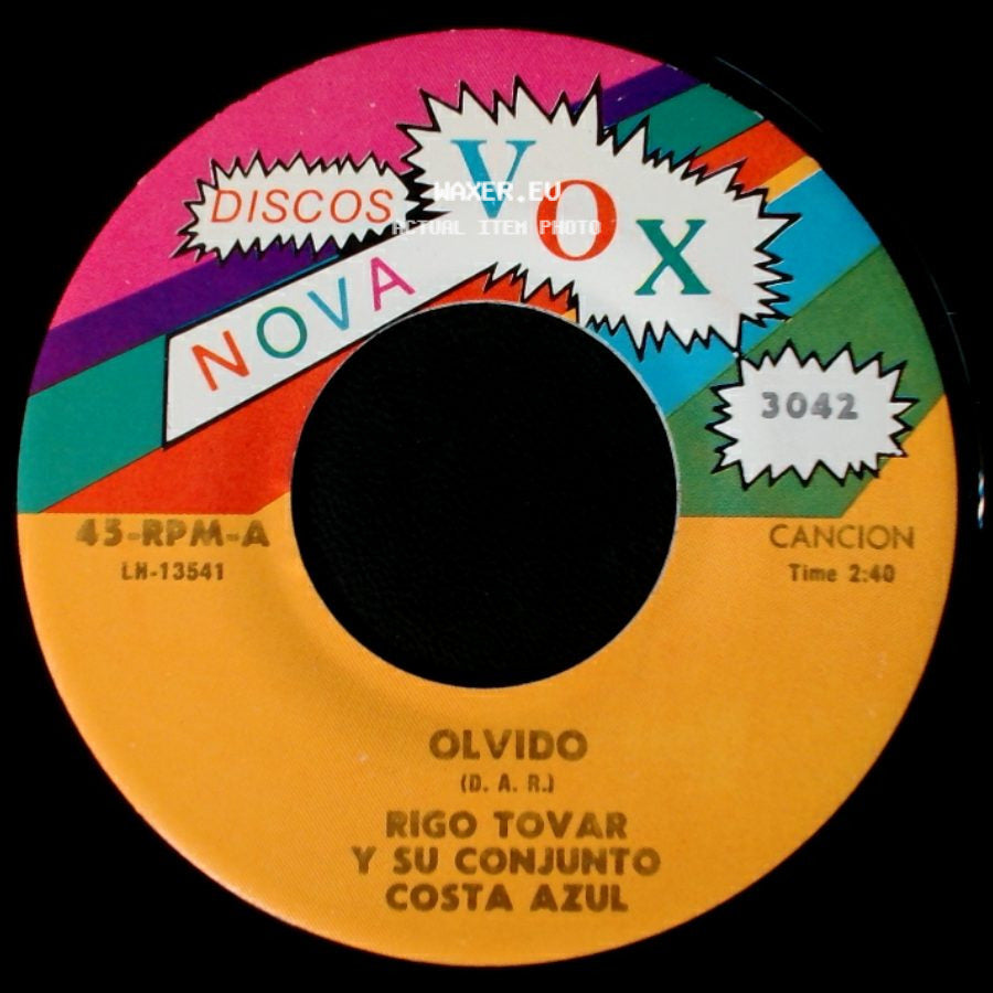Rigo Tovar Y Su Conjunto Costa Azul - Olvido / Queridos Padres side A