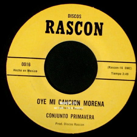 Conjunto Primavera - Su Recuerdo / Oye Mi Cancion Morena side B