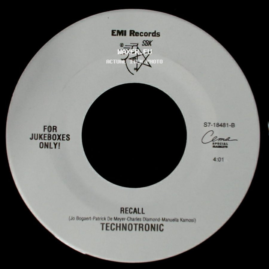Technotronic - Move It To The Rhythm / Recall side B